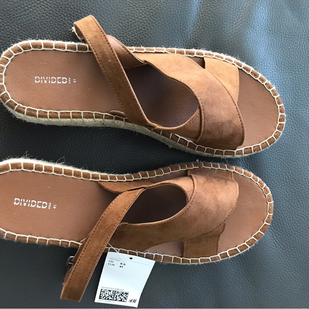 H&M Brown Espadrilles with Soft Suede and Flat Profile